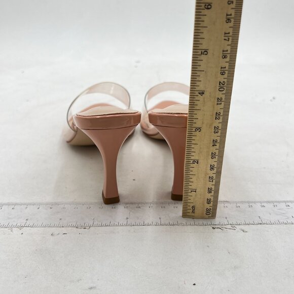 Cream Kitten Heel Sandals with Transparent Strap - Picture 4 of 7